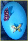 Painted Goose Egg - cat and butterfly (sold)