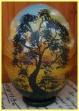Painted Ostrich Egg - family in sundown (sold)