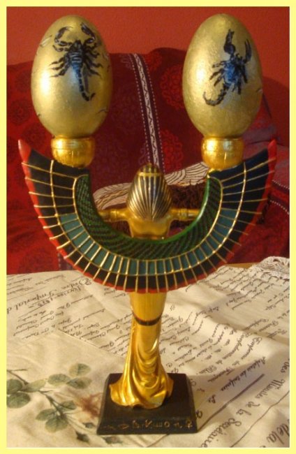 Two Painted Goose Eggs with stand - egypt - Click Image to Close