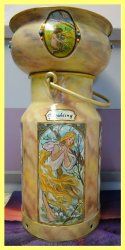 painted milk can in oil - seasons of a year (sold)