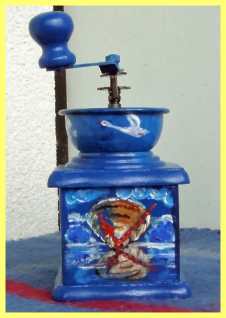 painted coffee mill (sold) - Click Image to Close