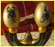 Two Painted Goose Eggs with stand - egypt