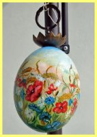Painted Ostrich Egg - Meadow (sold)