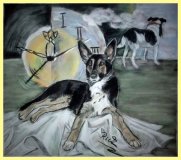 Tierportraits (insbesondere ein Hundeportrait) in Pastell