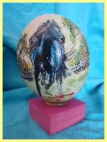 Painted Ostrich Egg - Horses (sold)