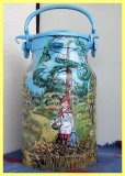 painted milk can - Little Red Riding Hood (sold)