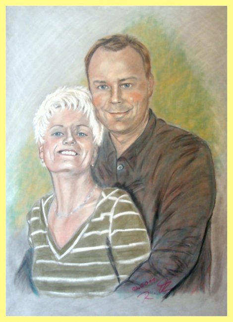 gemaltes Portrait in Pastell - zum Schließen ins Bild klicken