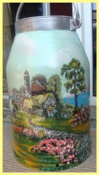 painted milk can - living on sea (sold)