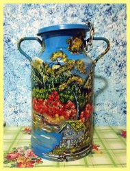 painted milk can - Norway (sold)
