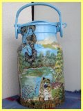 painted milk can - Little Red Riding Hood (sold)