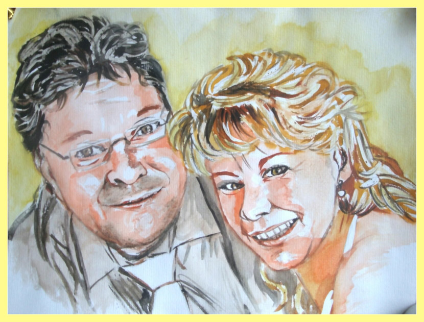 painted Portrait in Aquarelle - Click Image to Close