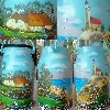 bemalte Milchkanne - Leuchtturm - Malerin Petra Rick 2011 - Acryl