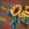 Sonnenblumen - Stillleben von Petra Rick 2007 - Pastell